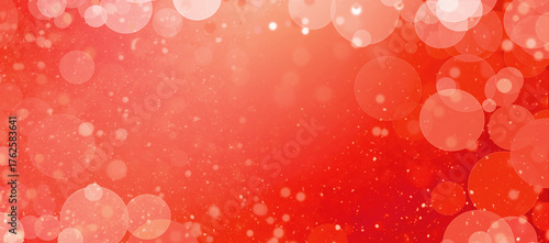Christmas Holiday Party Red Abstract Background with Sparkling Glitter and Defocused Bokeh Lights