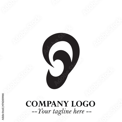 Modern Ear Logo Symbol with Minimalist Line Art Style and Elegant Professional Design
