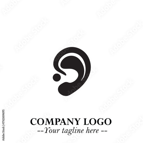 Modern Ear Logo Symbol with Minimalist Line Art Style and Elegant Professional Design
