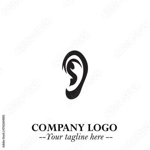 Modern Ear Logo Symbol with Minimalist Line Art Style and Elegant Professional Design
