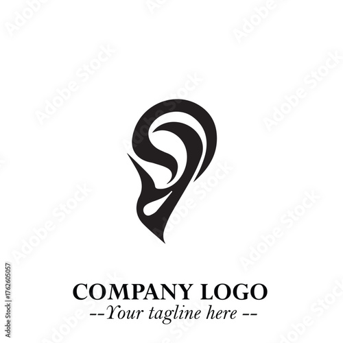 Modern Ear Logo Symbol with Minimalist Line Art Style and Elegant Professional Design
