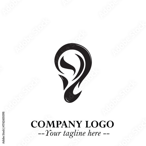 Modern Ear Logo Symbol with Minimalist Line Art Style and Elegant Professional Design
