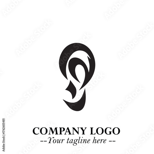 Modern Ear Logo Symbol with Minimalist Line Art Style and Elegant Professional Design
