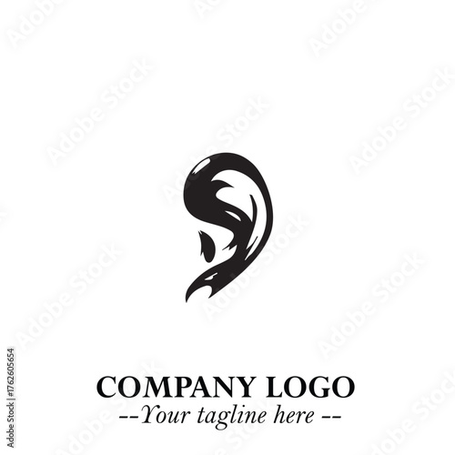 Modern Ear Logo Symbol with Minimalist Line Art Style and Elegant Professional Design
