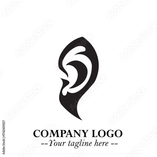 Modern Ear Logo Symbol with Minimalist Line Art Style and Elegant Professional Design
