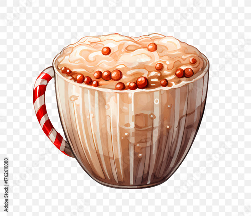 Indulgent and Delicious Hot Cocoa Served with Whipped Cream and Colorful Sprinkles in a Festive Mug