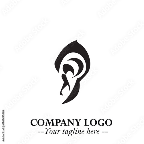 Modern Ear Logo Symbol with Minimalist Line Art Style and Elegant Professional Design
