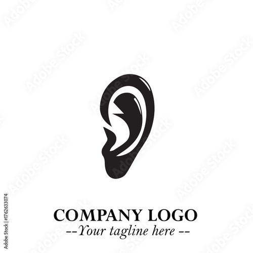 Modern Ear Logo Symbol with Minimalist Line Art Style and Elegant Professional Design
