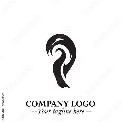 Modern Ear Logo Symbol with Minimalist Line Art Style and Elegant Professional Design
