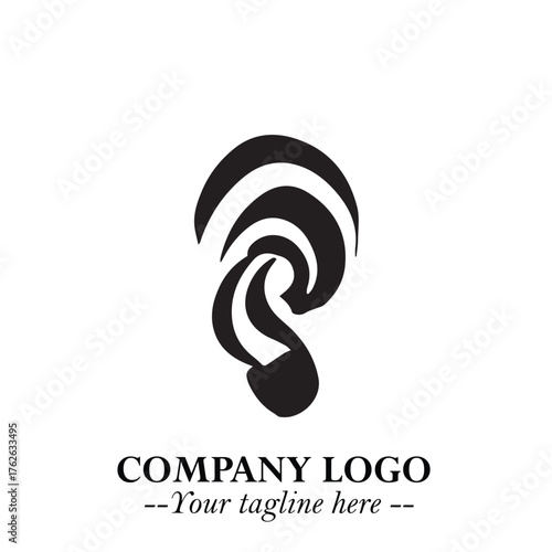 Modern Ear Logo Symbol with Minimalist Line Art Style and Elegant Professional Design
