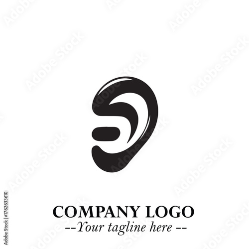 Modern Ear Logo Symbol with Minimalist Line Art Style and Elegant Professional Design
