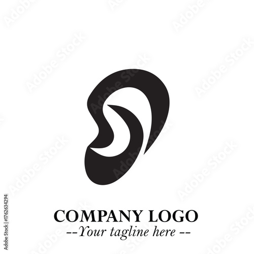 Modern Ear Logo Symbol with Minimalist Line Art Style and Elegant Professional Design
