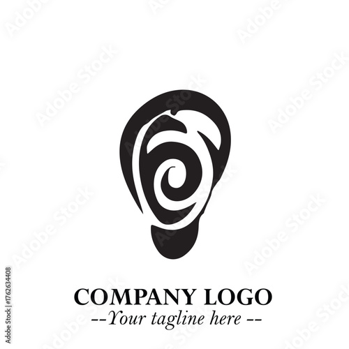 Modern Ear Logo Symbol with Minimalist Line Art Style and Elegant Professional Design
