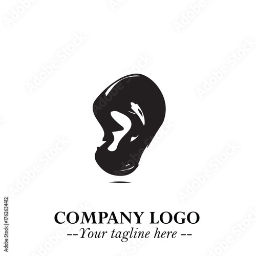 Modern Ear Logo Symbol with Minimalist Line Art Style and Elegant Professional Design
