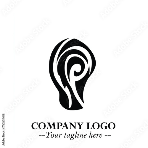 Modern Ear Logo Symbol with Minimalist Line Art Style and Elegant Professional Design
