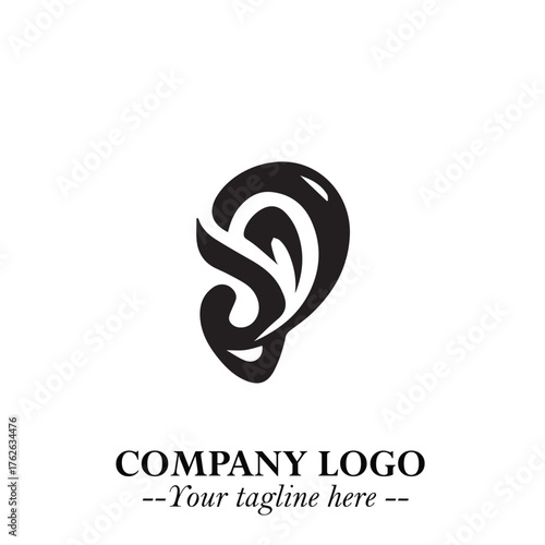 Modern Ear Logo Symbol with Minimalist Line Art Style and Elegant Professional Design
