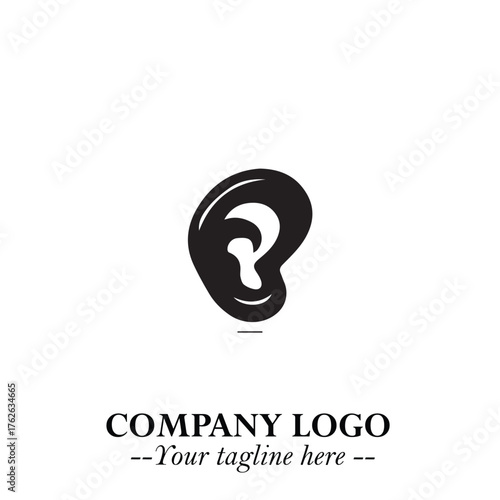 Modern Ear Logo Symbol with Minimalist Line Art Style and Elegant Professional Design
