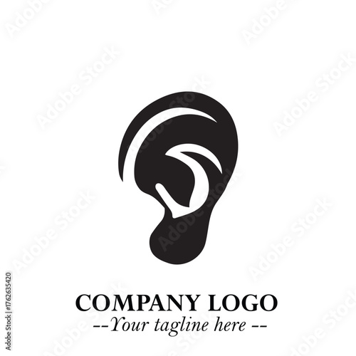 Modern Ear Logo Symbol with Minimalist Line Art Style and Elegant Professional Design
