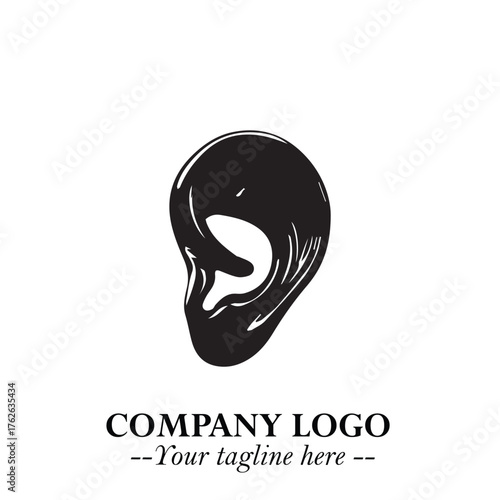 Modern Ear Logo Symbol with Minimalist Line Art Style and Elegant Professional Design
