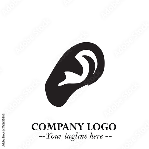Modern Ear Logo Symbol with Minimalist Line Art Style and Elegant Professional Design
