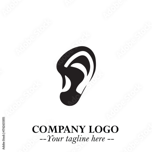 Modern Ear Logo Symbol with Minimalist Line Art Style and Elegant Professional Design

