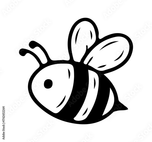 bee icon doodle hand drawn. Outline line drawing clipart symbol. Vector illustration