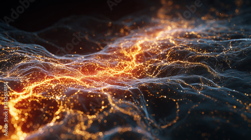 An abstract visualization of glowing serotonin or dopamine pathways in the brain.