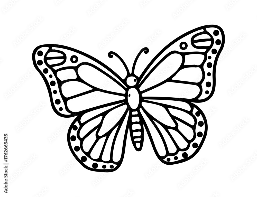 Obraz premium butterfly icon doodle hand drawn. Outline line drawing clipart symbol. Vector illustration