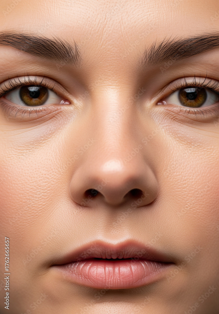 Obraz premium Visibly Enlarged Pores on the Facial T-Zone