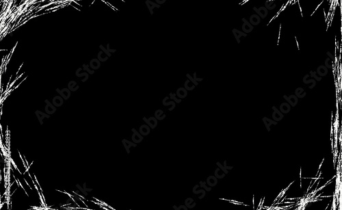 black and white frame, Black background with pencil brush stroke lines in the middle