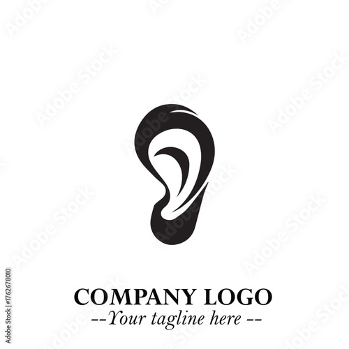 Modern Ear Logo Symbol with Minimalist Line Art Style and Elegant Professional Design
