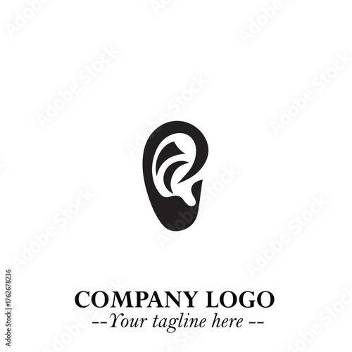 Modern Ear Logo Symbol with Minimalist Line Art Style and Elegant Professional Design
