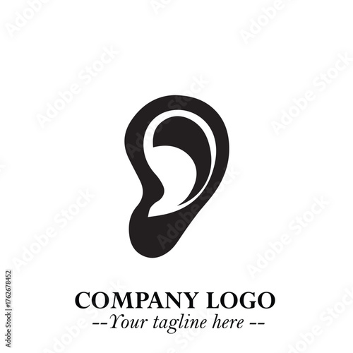 Modern Ear Logo Symbol with Minimalist Line Art Style and Elegant Professional Design
