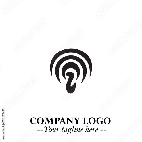 Modern Ear Logo Symbol with Minimalist Line Art Style and Elegant Professional Design
