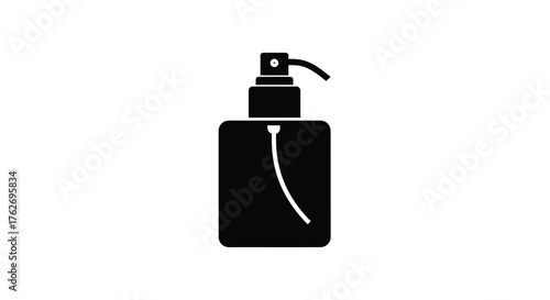 Simple black soap dispenser illustration clean design with minimalist style silhouette