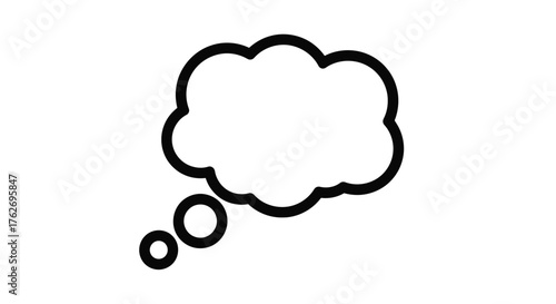 Simple black thought bubble with trailing circles a striking silhouette