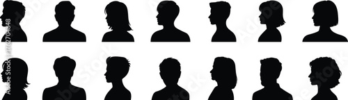 Silhouette, profile, human head, hairstyle, blac i