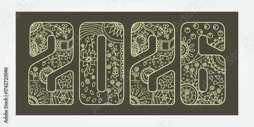 2026 New Year Typography Greeting Card Background