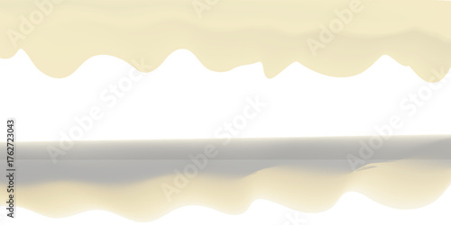Vector set seamless border of realistic flowing down waves and drops of mayonnaise.Realistic vector collection dripping cream or sauce seamless horizontal texture.packaging design of  processed cheese