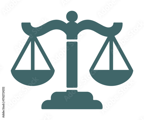 Scales of Justice Legal System Concept Vector Illustration on White Background