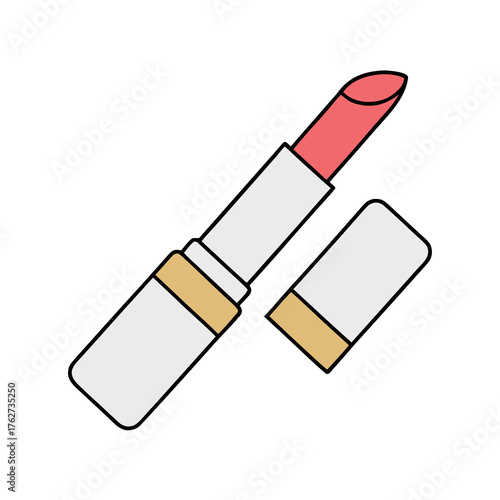 Lipstick Charm: An open lipstick tube displays its vibrant color, representing the essence of beauty and self-expression. 