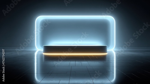 Wallpaper Mural Abstract futuristic neon light stage platform for product showcase presentation Torontodigital.ca