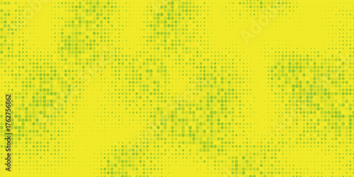 Dots halftone green color pattern gradient texture with technology digital background. Dots pop art comics with nature graphic design