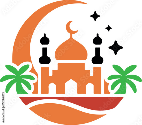 Arab mosque  logo icon vector .