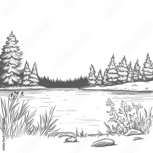 line art minimal vector illustration of long sleeve shirt for a mountain hike in autumn