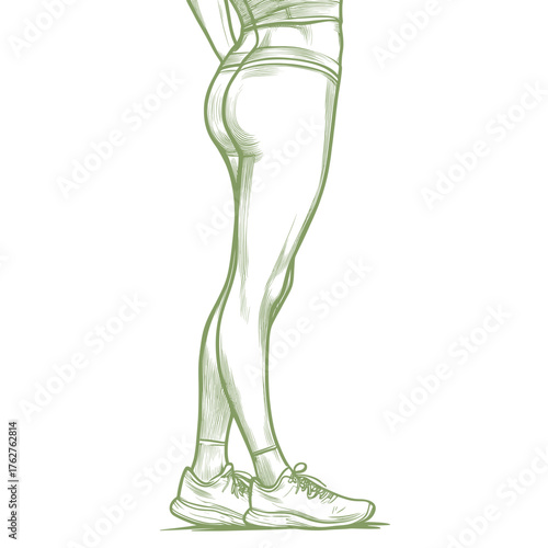 minimalist vector drawing of vibrant leggings