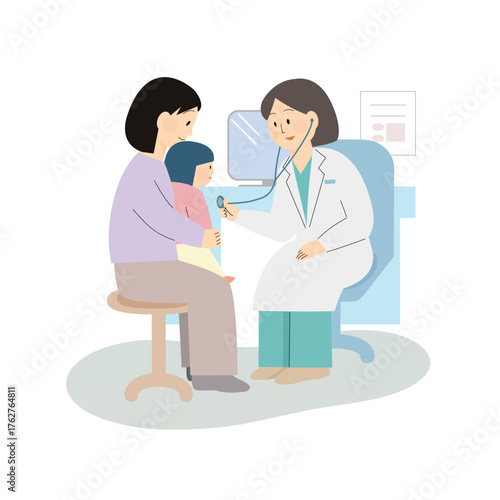 こどもを診察する医師