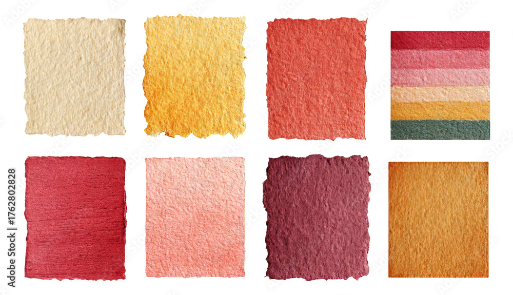 Fototapeta premium Collection of Color Swatches on Isolated Transparent Background for Design Projects