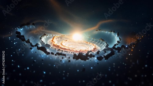 A mesmerizing abstract image featuring bokeh lights intertwined with sparkles. Concept for festive and celebratory
