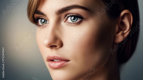 Wallpaper Mural Close-Up Portrait of a Woman with Blue Eyes Torontodigital.ca